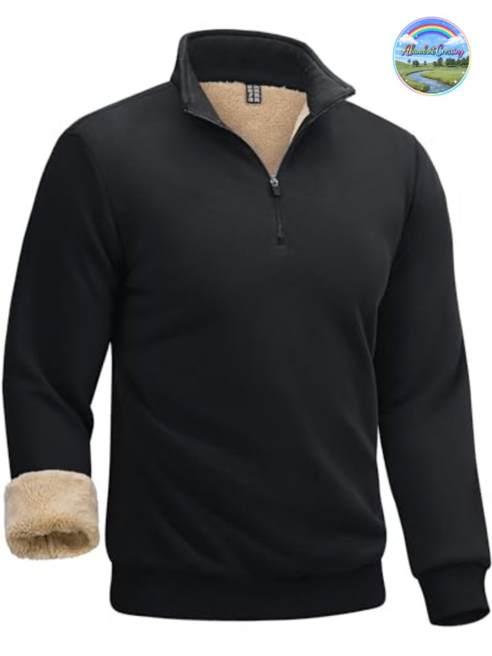 Men's Quarter Zip Pullover Sherpa Lined Heavyweight Sweatshirt Cotton Blend